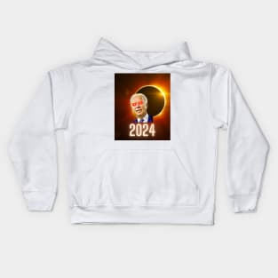 Dark Brandon Solar Joe Biden Funny 2024 Total Eclipse Kids Hoodie